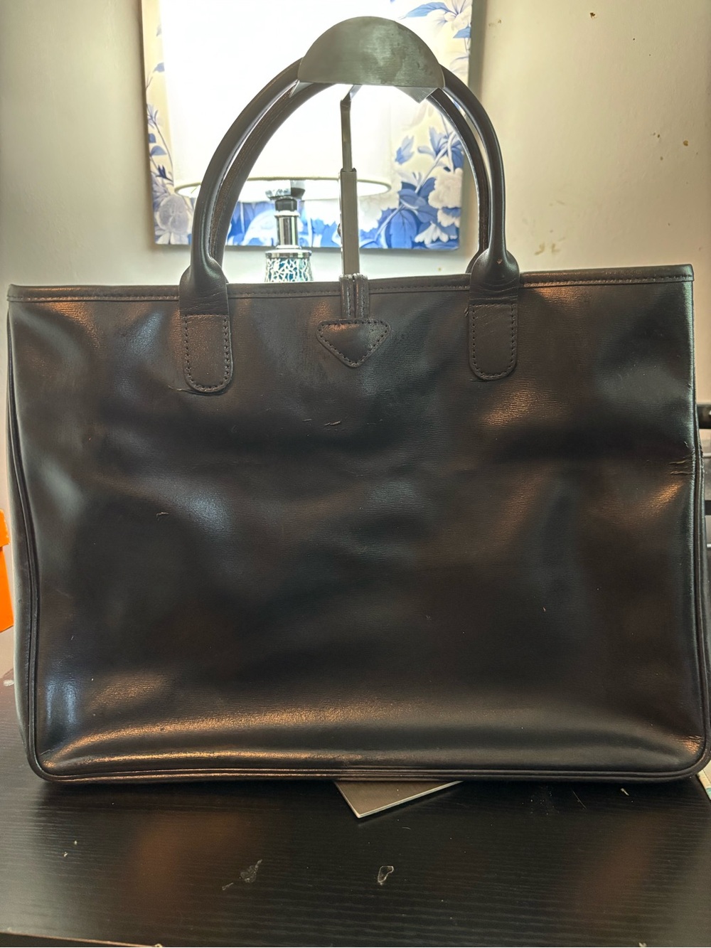 Rare Archival Vintage Longchamp Roseau Large Leather Tote Bag - As Is - Picture 4 of 16